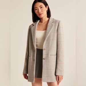 A&F Plaid Blazer Coat